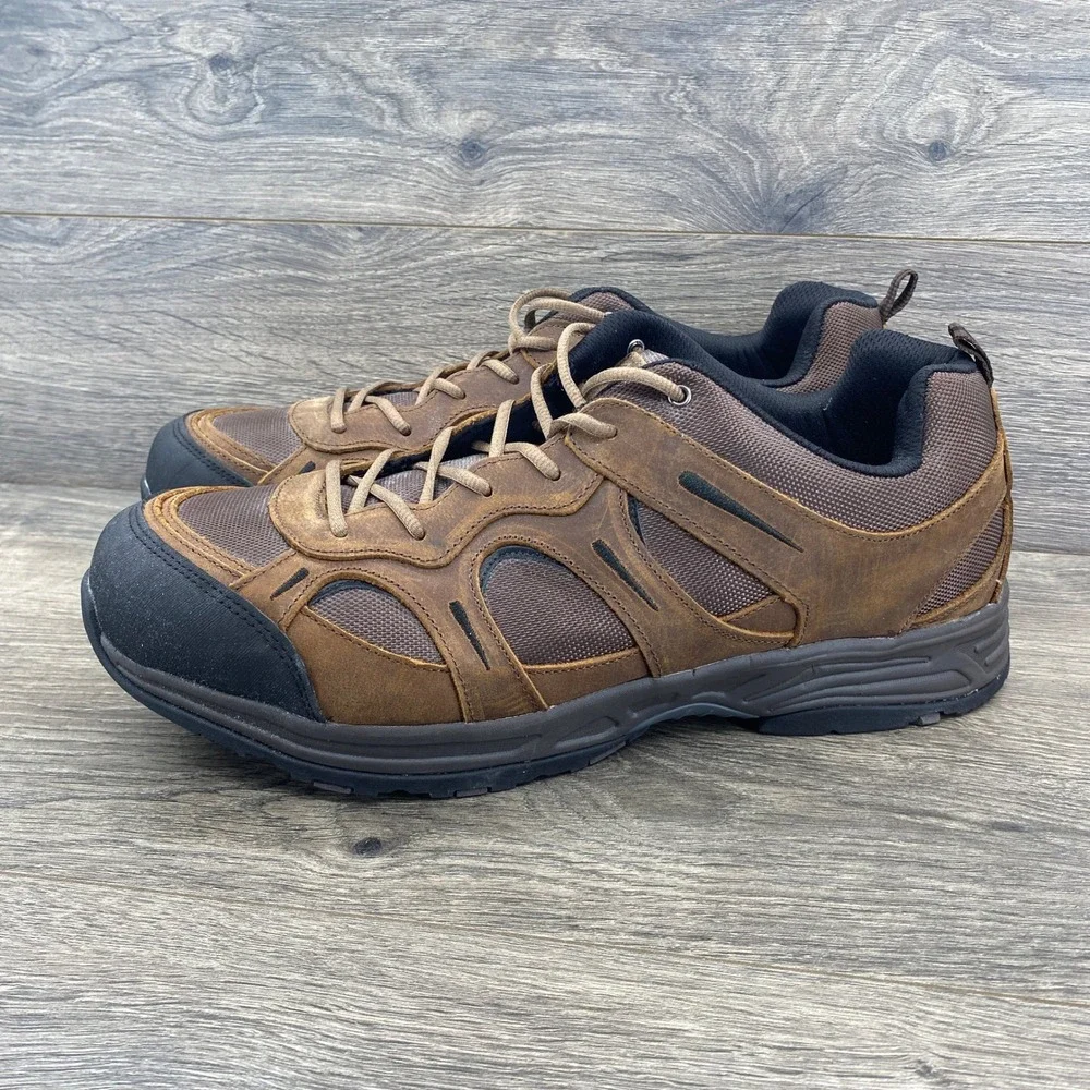 Propet Cliff Walker Hiking Shoes Mens 15 XW 3E Brown Leather Low Top M5503